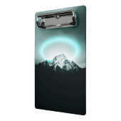 Snowy berg mysterieus blauw neonlicht mini klembord (Angled2)