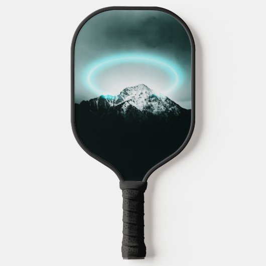 Snowy berg mysterieus blauw neonlicht pickleball paddle (Voorkant)