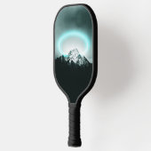 Snowy berg mysterieus blauw neonlicht pickleball paddle (Links)