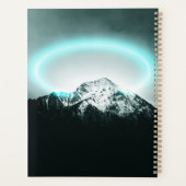 Snowy berg mysterieus blauw neonlicht planner (Achterkant)