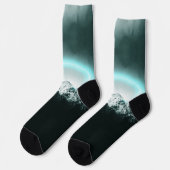 Snowy berg mysterieus blauw neonlicht sokken (Links)