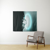 Snowy berg mysterieus blauw neonlicht wandkleed (In Situ (horizontaal))