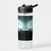 Snowy berg mysterieus blauw neonlicht waterfles (Links)