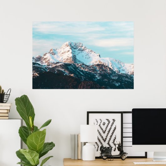 Snowy-berg Poster (Thuiskantoor)