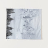 Snowy-bergen en sparsaus-bos wandkleed (Voorkant (horizontaal))