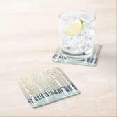 Snowy Berken Kerst Blauwgroen ID1003 Kartonnen Onderzetters (Insitu)