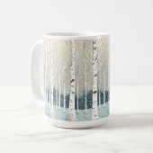 Snowy Berken Kerst Blauwgroen ID1003 Koffiemok (Voorkant links)