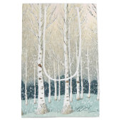 Snowy Berken Kerst Blauwgroen ID1003 Medium Cadeauzakje (Achterkant)