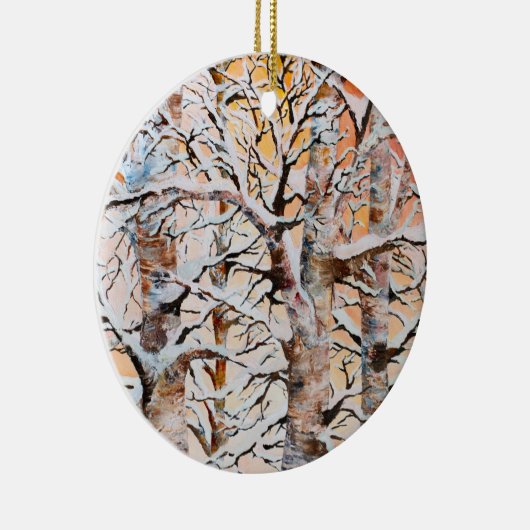 Snowy Birch Holiday Ornament (Rechts)