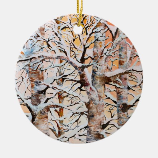 Snowy Birch Holiday Ornament (Voorkant)