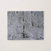 Snowy Birch Tree Canopy Legpuzzel (Horizontaal)