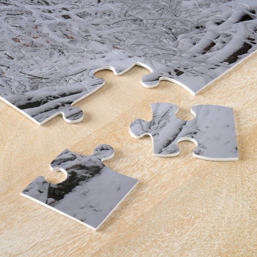 Snowy Birch Tree Canopy Legpuzzel (Zijkant)