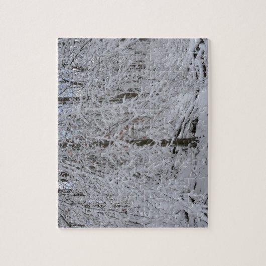 Snowy Birch Tree Canopy Legpuzzel (Verticaal)