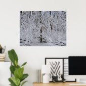 Snowy Birch Tree Canopy Poster (Thuiskantoor)