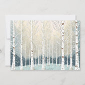 Snowy Birch Trees Kerstfeest Blauwgroen ID1003 Kaart (Voorkant)