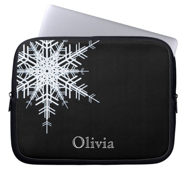 Snowy Black laptophoes Laptop Sleeve (Voorkant)
