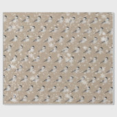 Snowy Black Pet Chickadee Birds Kraft Paper Cadeaupapier (Vlak)
