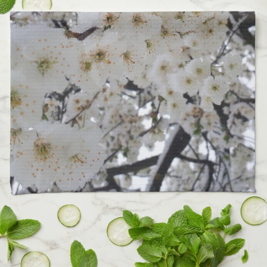Snowy Blossom Kitchen Towel Theedoek (Gevouwen)