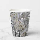 Snowy Blossom Paper Cup Papieren Bekers (Achterkant)