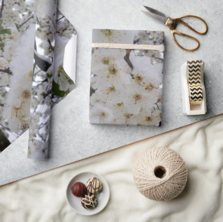 Snowy Blossom Wrapping Paper Cadeaupapier