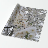 Snowy Blossom Wrapping Paper Cadeaupapier (Uitgerold)