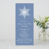 Snowy Blue Baby shower Invitation Kaart (Staand voorkant)