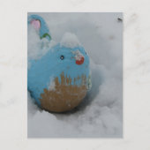 Snowy Blue Bird Briefkaart (Voorkant)