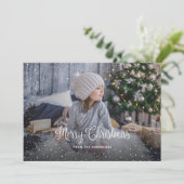 Snowy Blue Buffalo met kerstkaarten Feestdagenkaart (Staand voorkant)