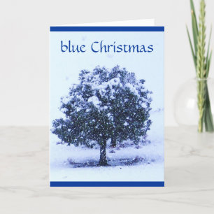 Snowy Blue Christmas - Across the Miles Feestdagen Kaart