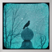 Snowy Blue Crow Poster (Voorkant)