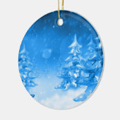 Snowy Blue Forrest kerstversiering Keramisch Ornament (Links)