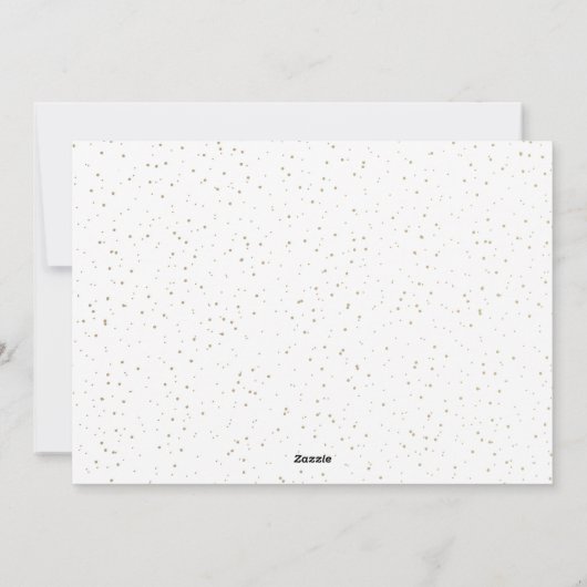 Snowy Blue Gold-serie Foto met prettig kerstfeest Feestdagenkaart (Achterkant)