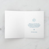 Snowy Blue Holiday Photo Card (Binnen)