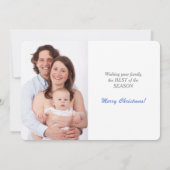 Snowy Blue Joy aan de Wereld Kerstmis Feestdagenkaart (Achterkant)