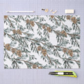 Snowy Blue Juniper Tree Branches & Cones Tissuepapier (Craft)