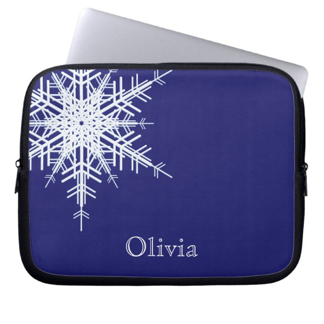 Snowy Blue-laptophoes Laptop Sleeve (Voorkant)