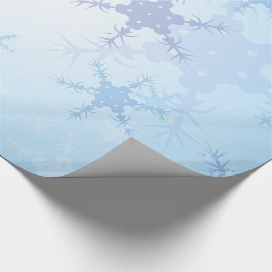 Snowy Blue Merry Christmas - Inpakpapier (Hoek)
