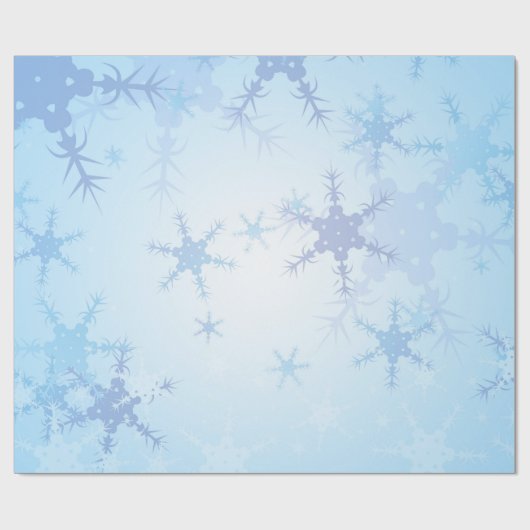 Snowy Blue Merry Christmas - Inpakpapier (Vlak)