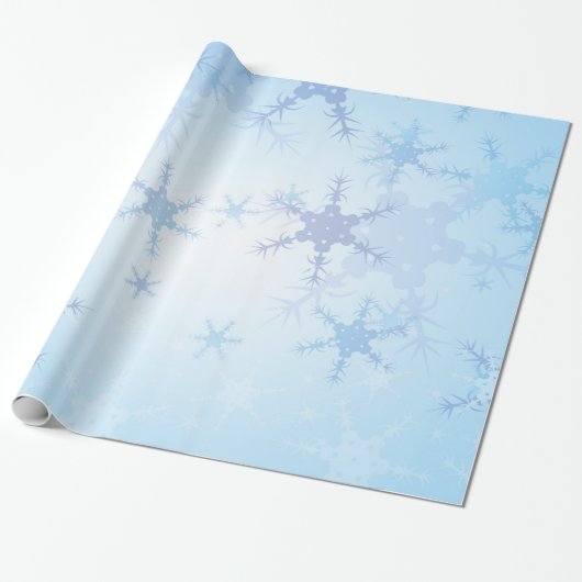 Snowy Blue Merry Christmas - Inpakpapier (Uitgerold)