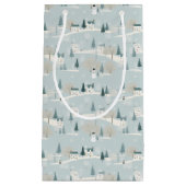 Snowy Blue Minimalist Christmas Village Klein Cadeauzakje (Voorkant)