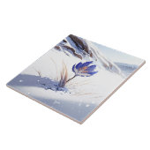 Snowy Blue Mountain Crocus Reborn Flower Ceramic T Tegeltje (Zijkant)