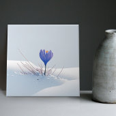 Snowy Blue Mountain Crocus Reborn Flower Ceramic T Tegeltje