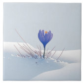 Snowy Blue Mountain Crocus Reborn Flower Ceramic T Tegeltje (Voorkant)