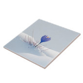 Snowy Blue Mountain Crocus Reborn Flower Ceramic T Tegeltje (Zijkant)
