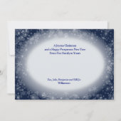 Snowy Blue Oval Photo Lijst Kerstmis Feestdagenkaart (Achterkant)