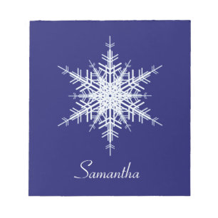 Snowy Blue Snowflake-laptop Notitieblok