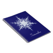 Snowy Blue Snowflake Notitieboek (Rechterzijde)