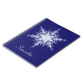 Snowy Blue Snowflake Notitieboek (Linkerzijde)