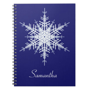 Snowy Blue Snowflake Notitieboek