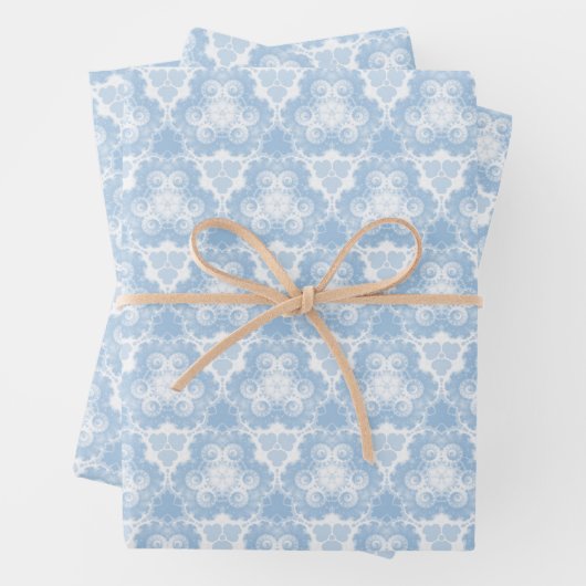 Snowy Blue Swirl Inpakpapier Vel (In situ)